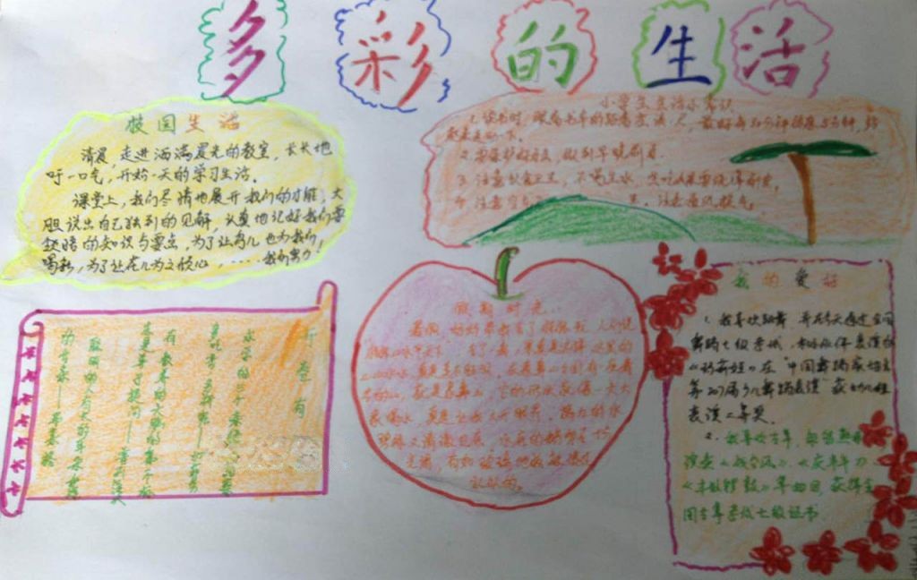 多彩的生活手抄报图片