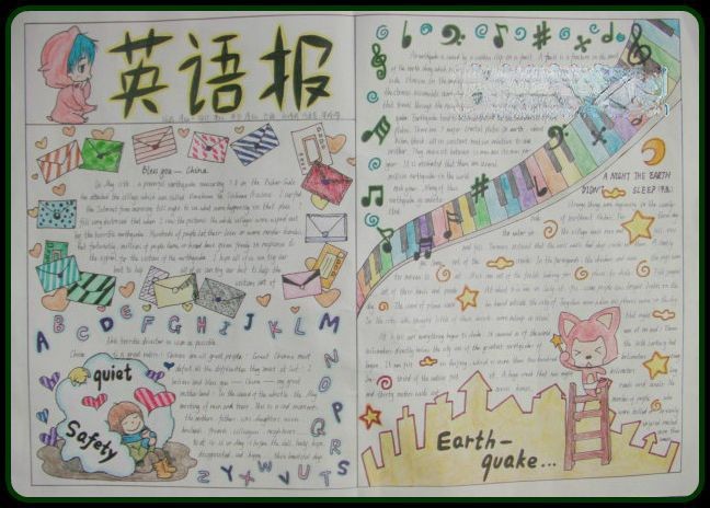 地震(Earthquake)英语手抄报 地震(Earthquake)英语手抄报