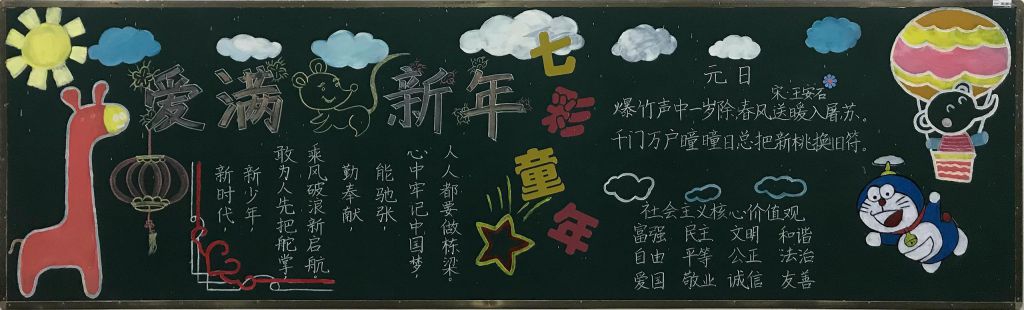 超级漂亮的2022元旦节黑板报，值得收藏！