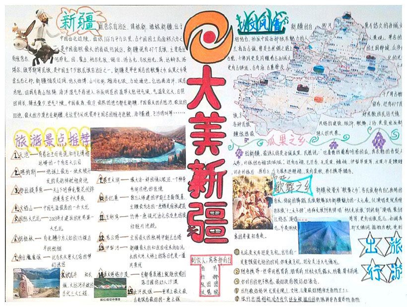 大美新疆手抄报图片