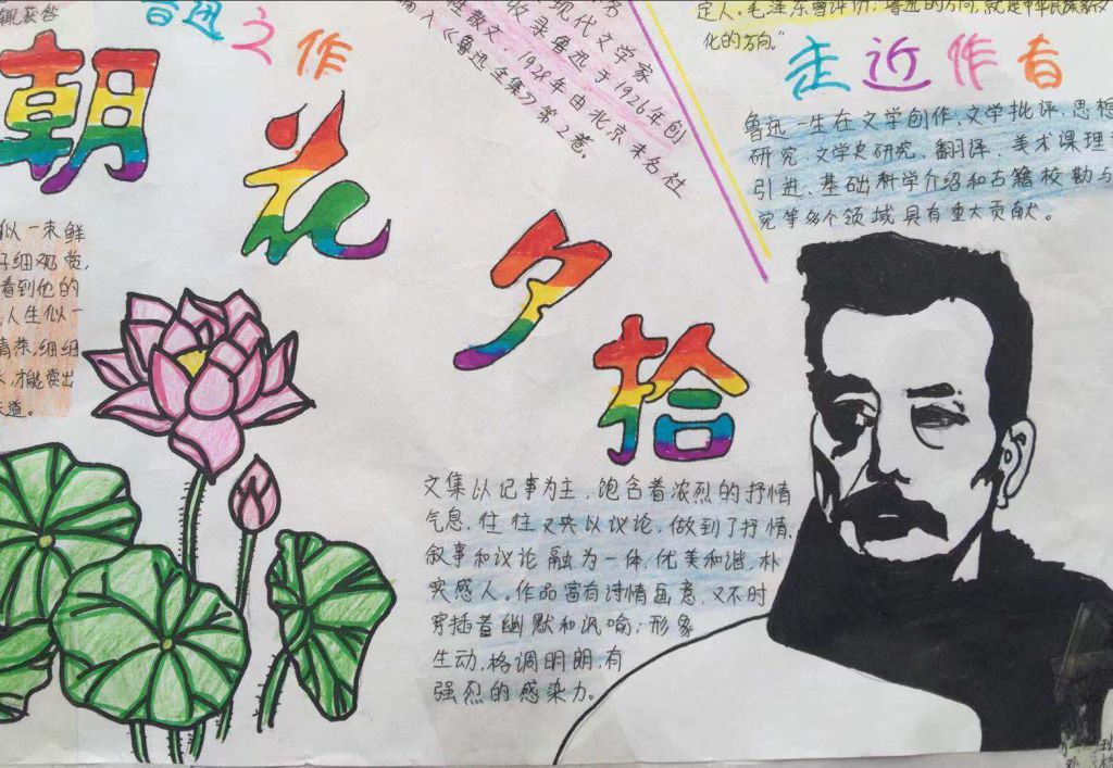 朝花夕拾手抄报简单又漂亮，走进鲁迅先生
