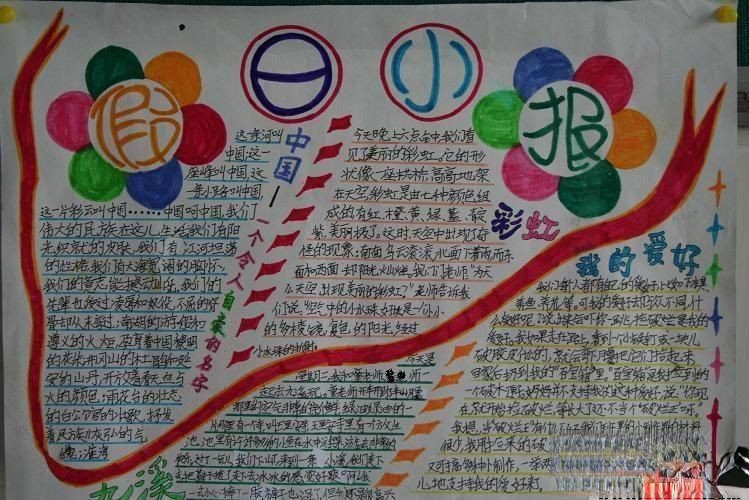 假期生活手抄报版面设计图