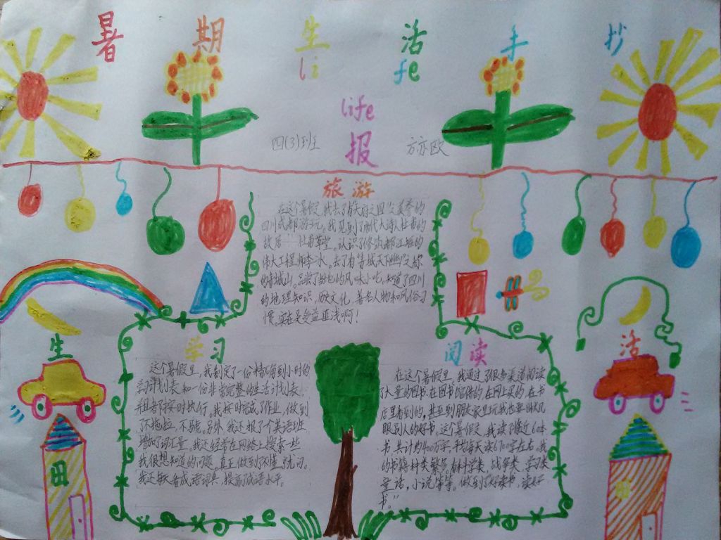 暑期生活手抄报设计图