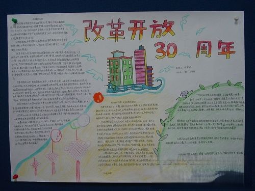 改革开放30周年手抄报版面图
