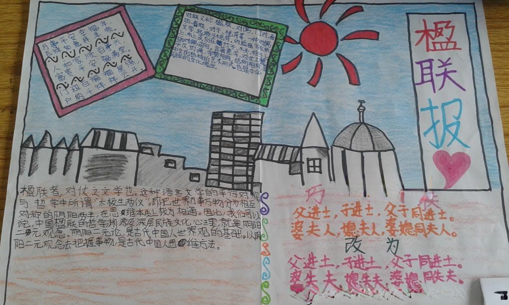 楹联手抄报图片大全 楹联手抄报图片大全