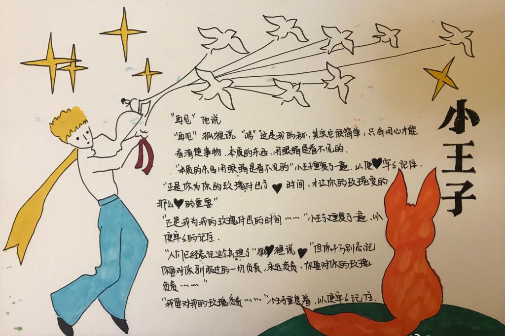 小王子手抄报图片