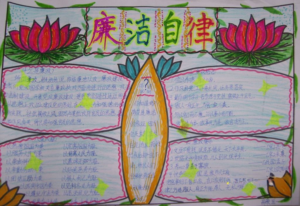 廉洁自律手抄报图片大全