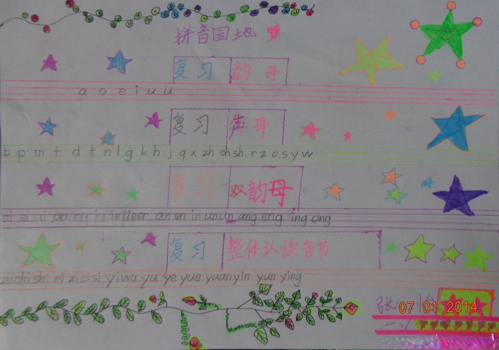 拼音复习手抄报