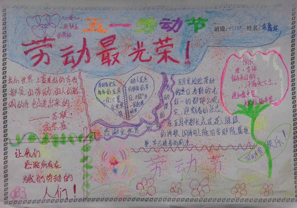 迎接劳动节手抄报图片大全