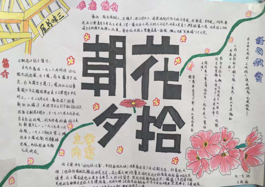 朝花夕拾手抄报简单又漂亮，走进鲁迅先生