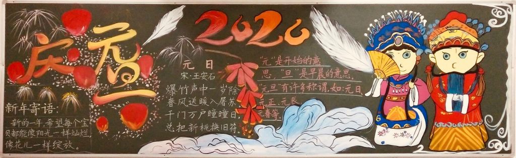 超级漂亮的2022元旦节黑板报，值得收藏！