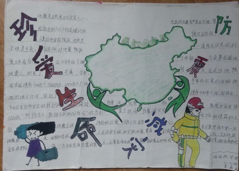 小学生防震减灾手抄报