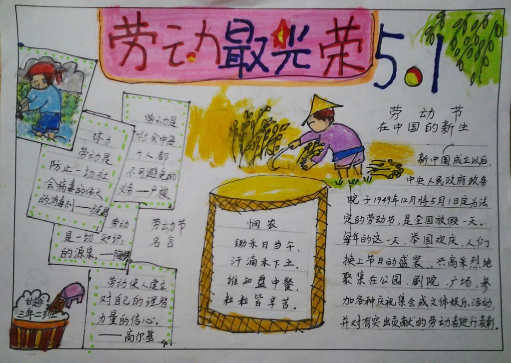 劳动节手抄报简单又漂亮