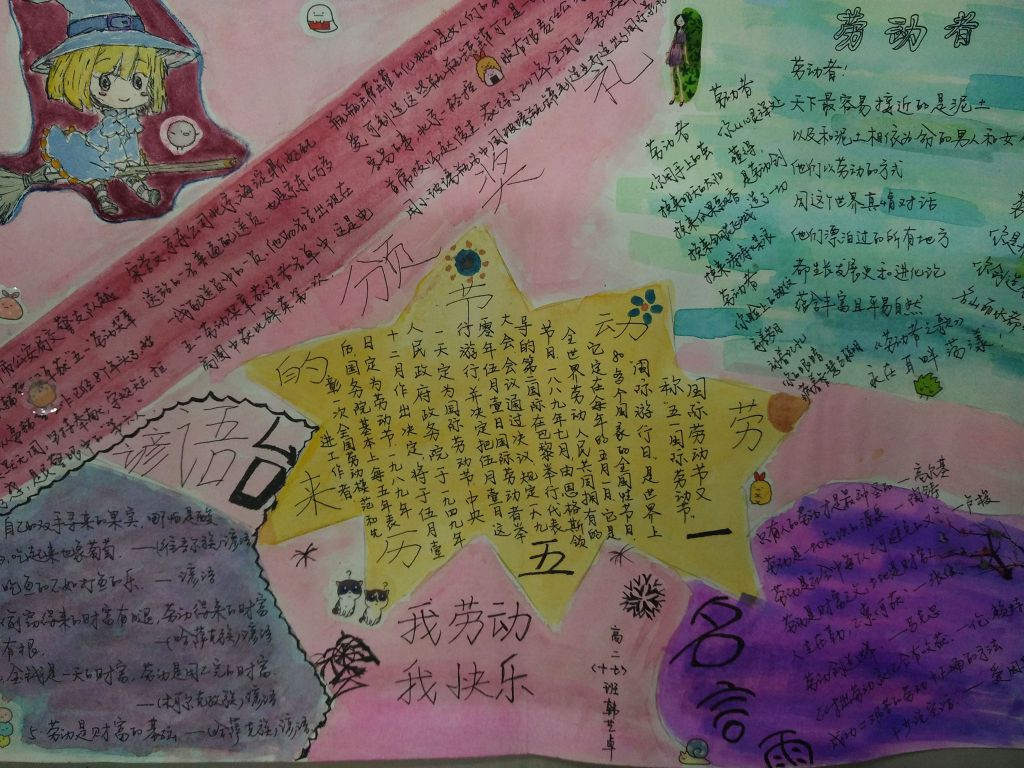 中学生五一劳动节手抄报图片展