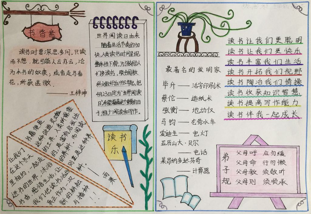 快乐读书手抄报获奖作品