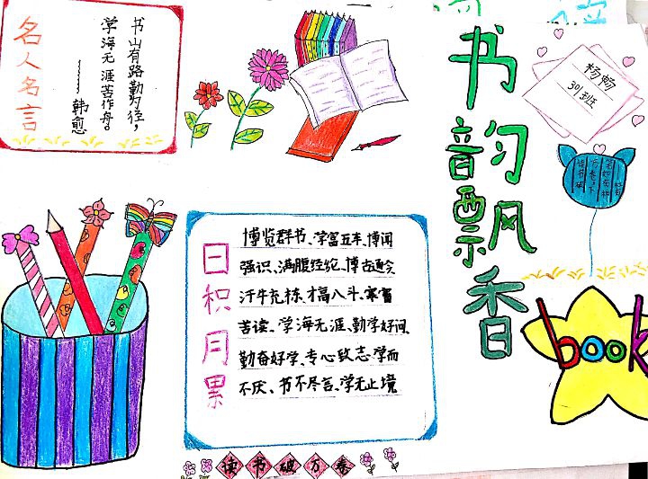 四年级小盆友读书手抄报