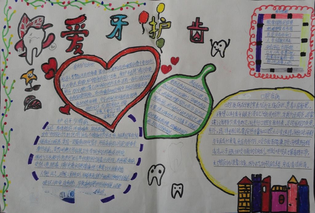 爱牙画报手抄报设计图