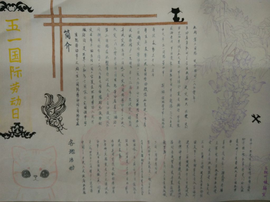 中学生五一劳动节手抄报图片展