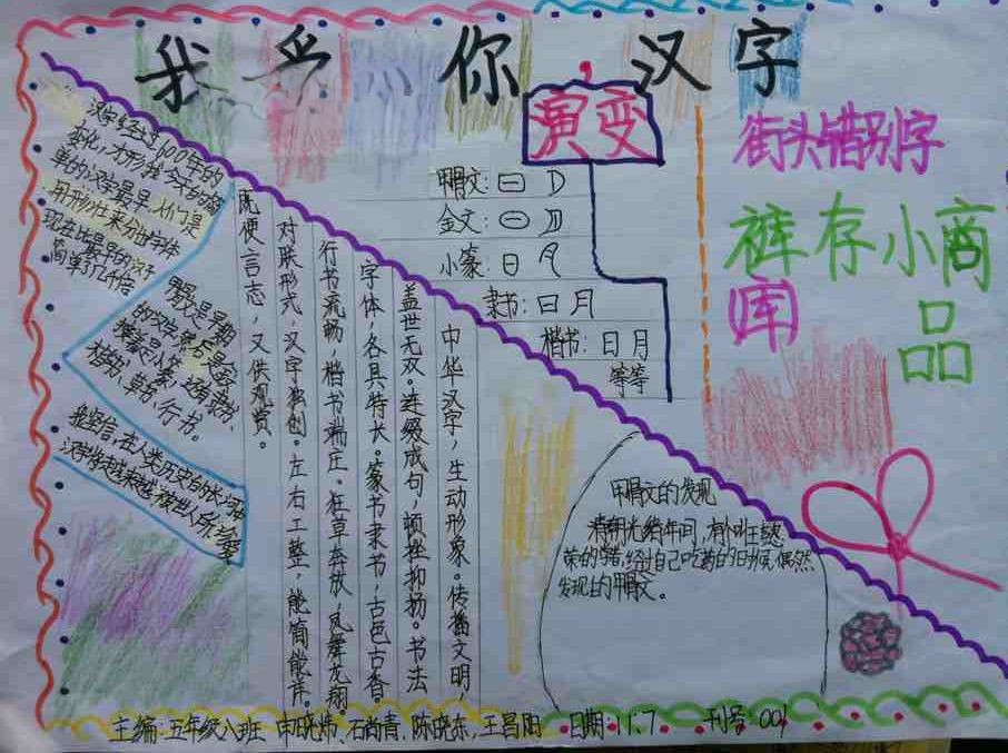 语文小组实践活动手抄报作品大全