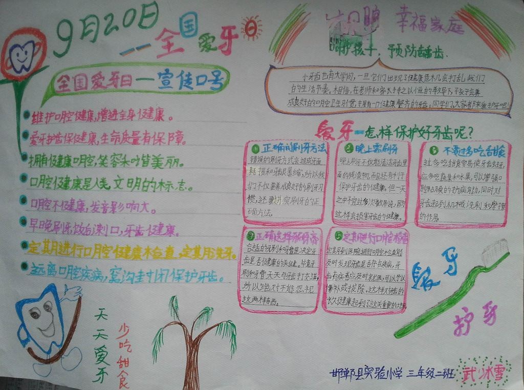 9月20日爱牙日手抄报大全