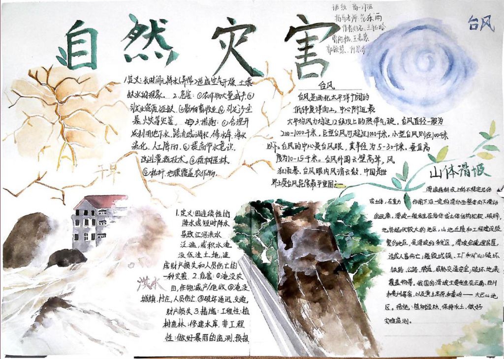 自然灾害防治手抄报集锦，简直美爆了！