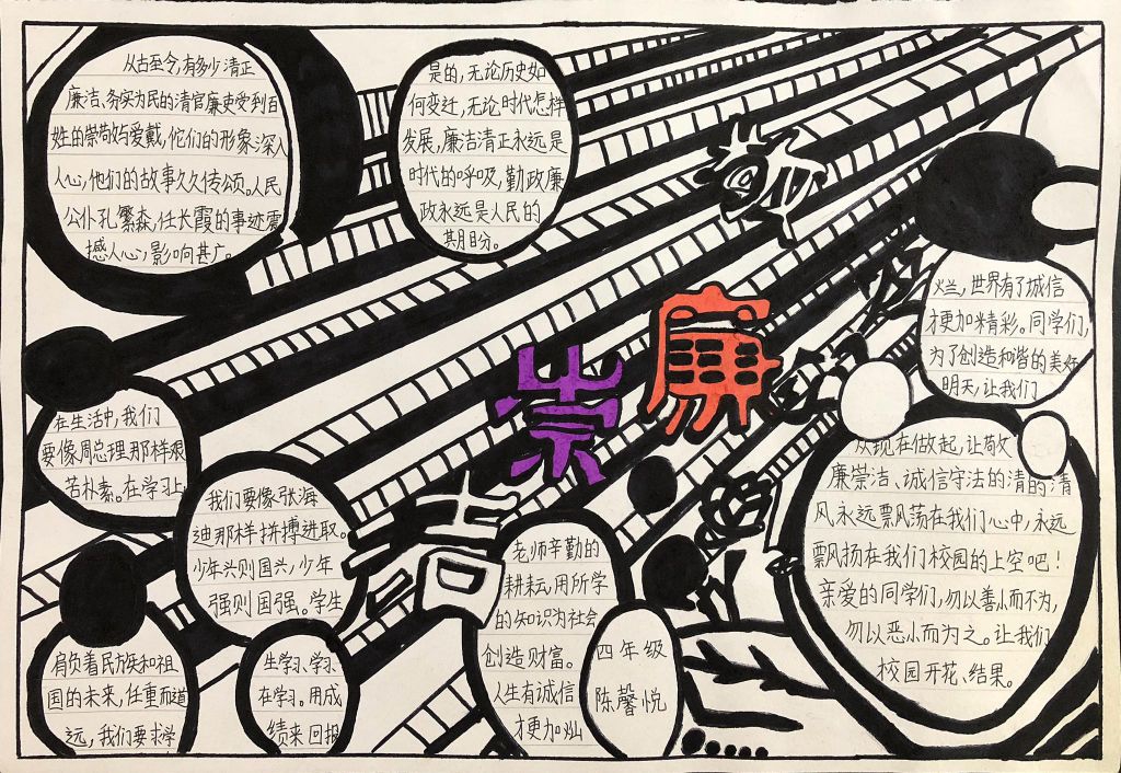 廉洁文明校园手抄报大全，敬廉崇洁从我做起