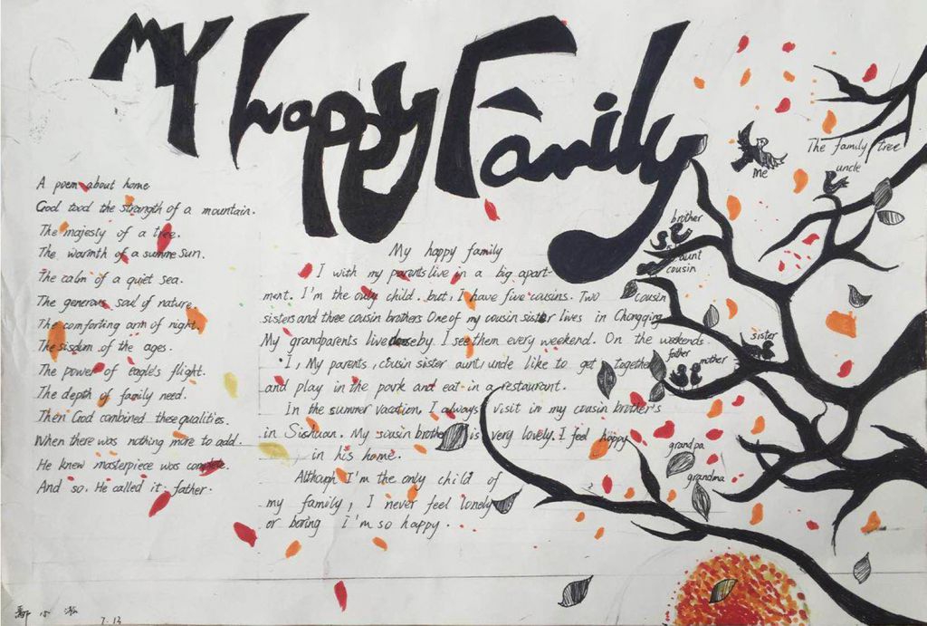 My Happy family（我的快乐家庭）手抄报