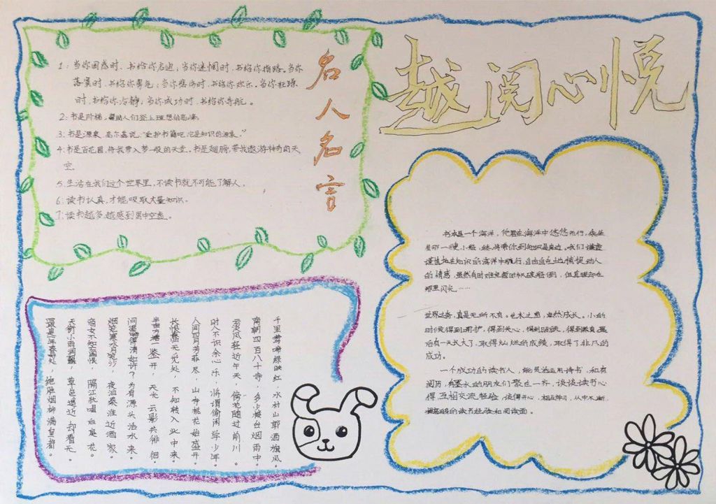 小学生读书手抄报简单又漂亮