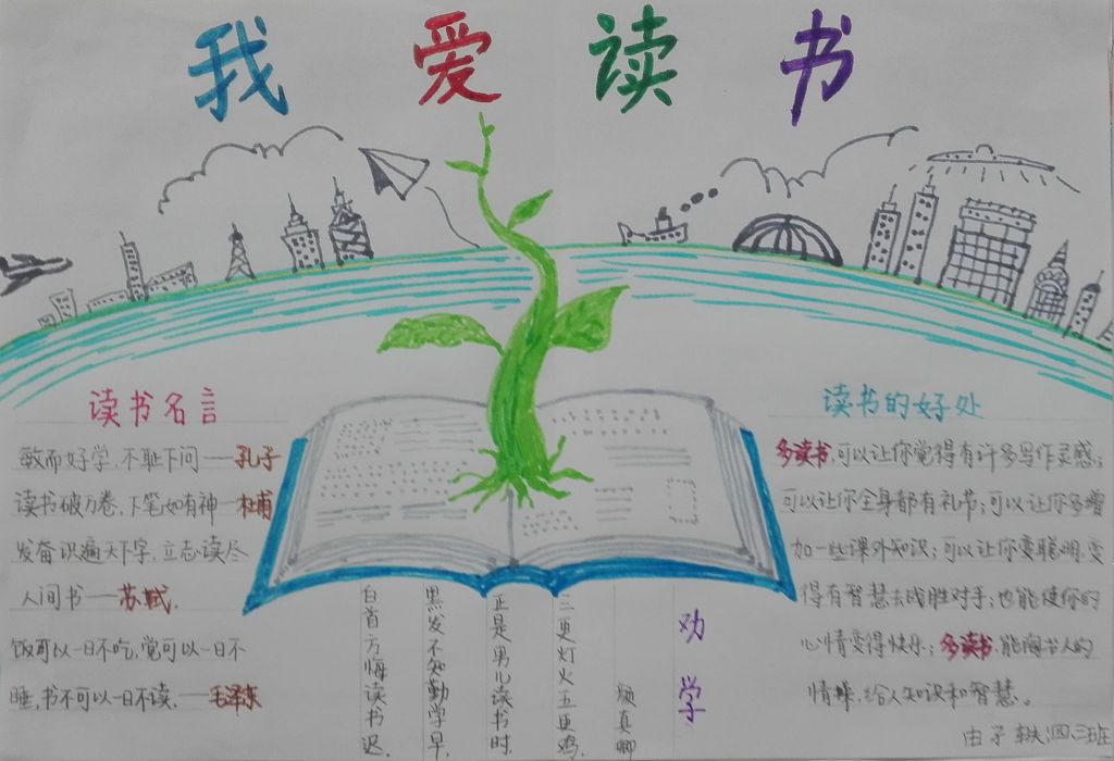 世界读书日“我爱读书”主题手抄报图片