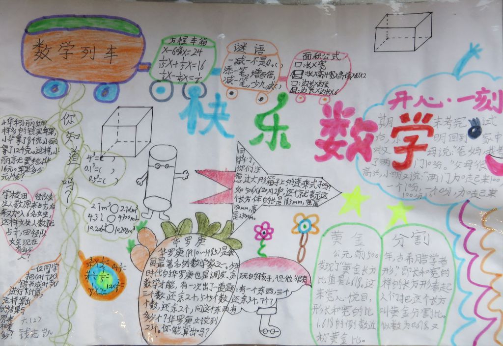 多彩数学手抄报图片大全