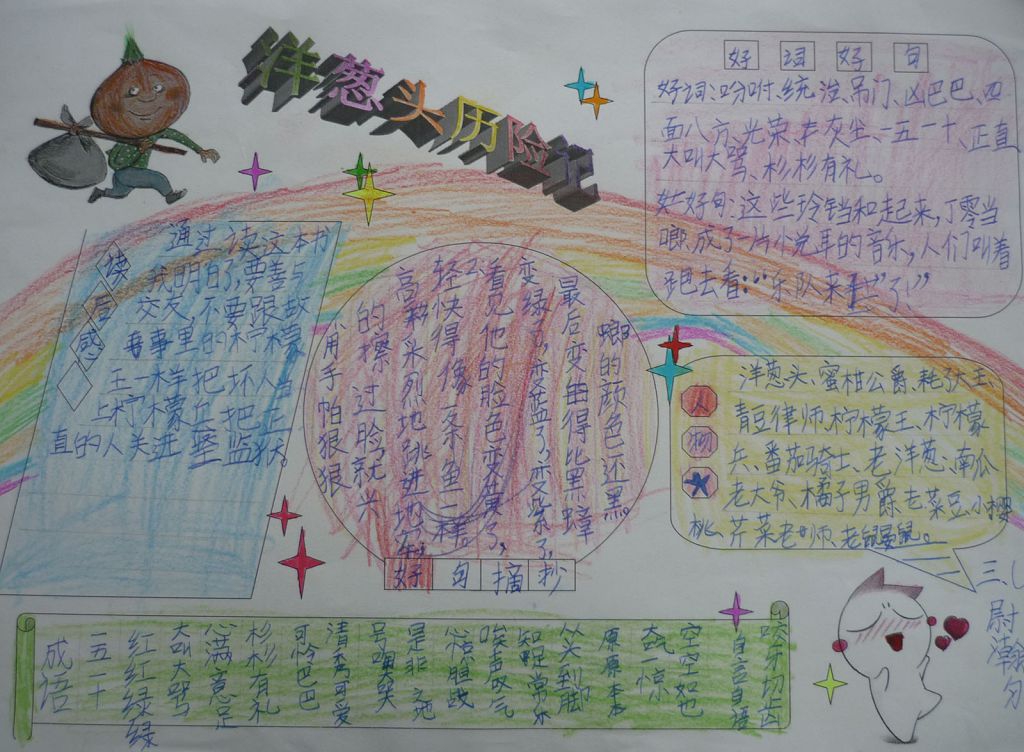 《洋葱头历险记》读后感手抄报