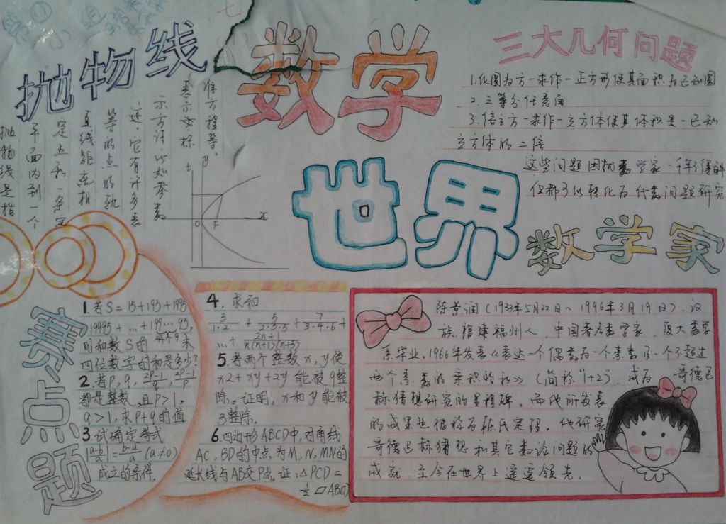中学生数学手抄报图片大全