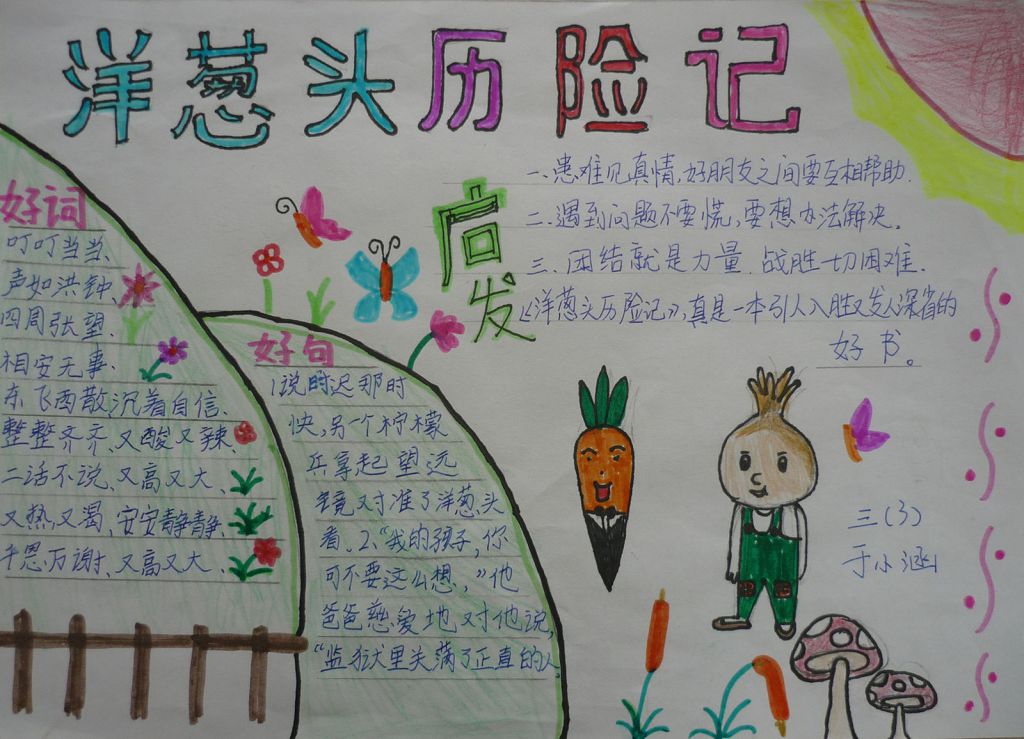 《洋葱头历险记》读后感手抄报
