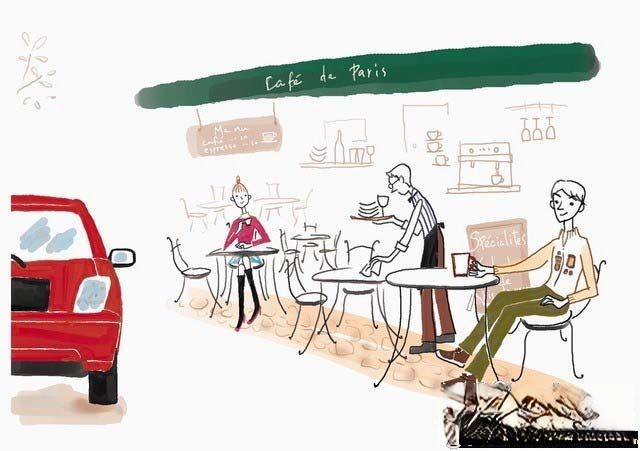 手抄报美丽插图：小吃店一角