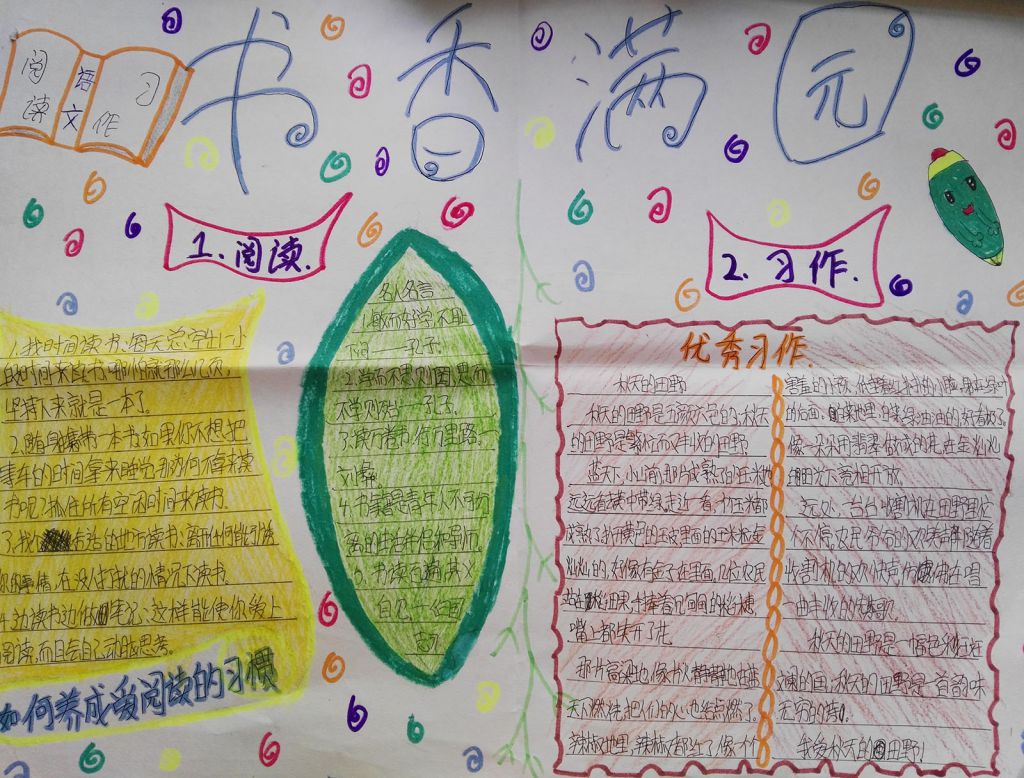 书香醉人、书香满园手抄报