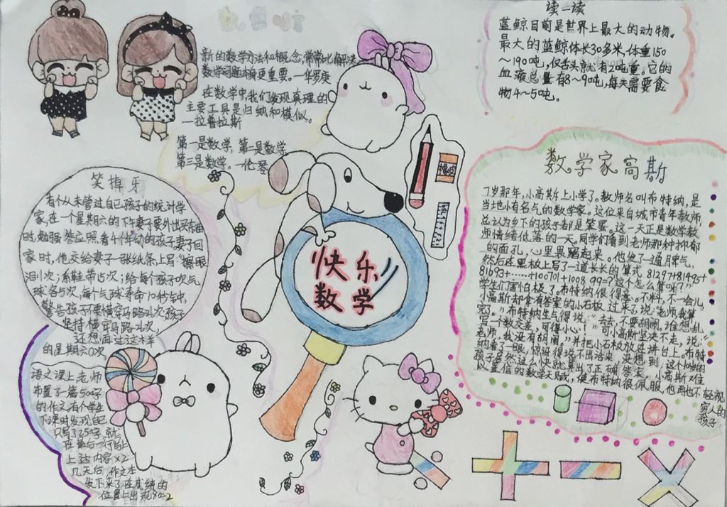精彩漂亮的数学手抄报作品
