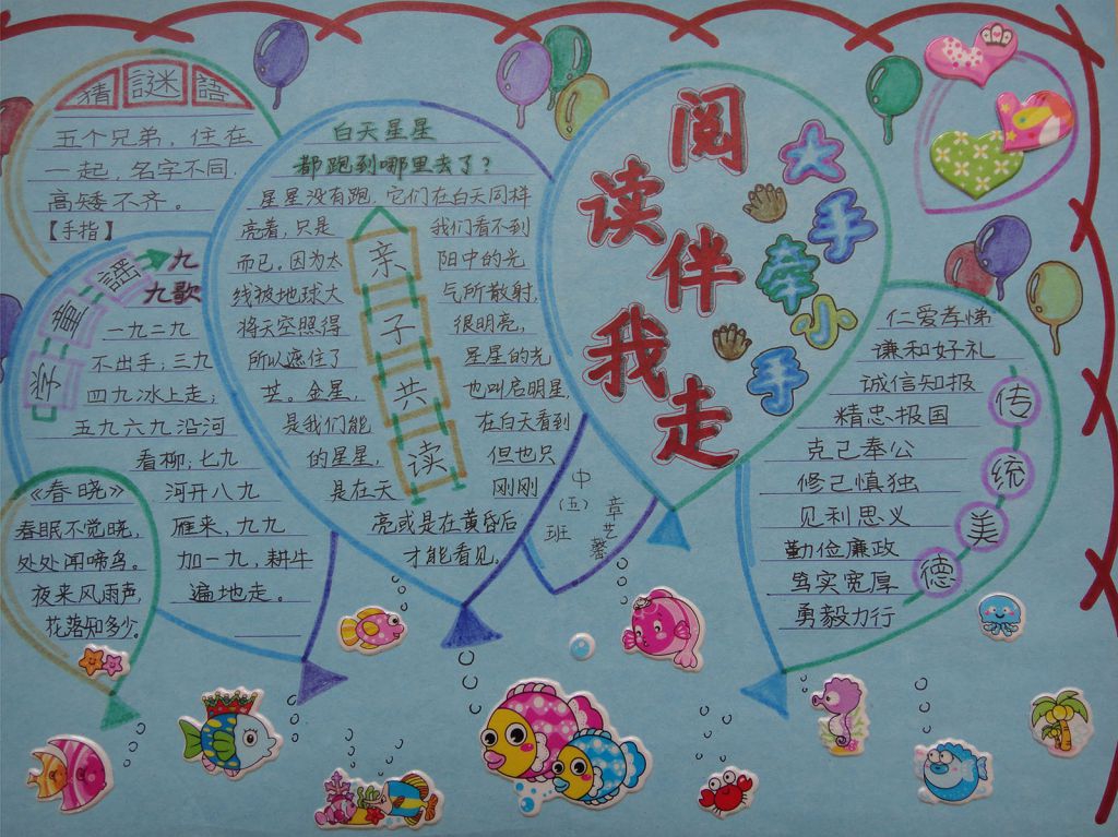 阅读伴我走手抄报图片大全