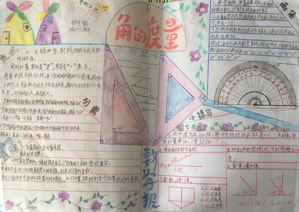 《角的度量》手抄报图片大全 《角的度量》手抄报图片大全