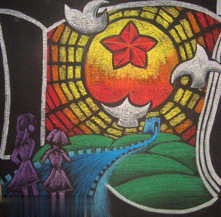 黑板报粉笔画图片大全（徐伶俐作品）