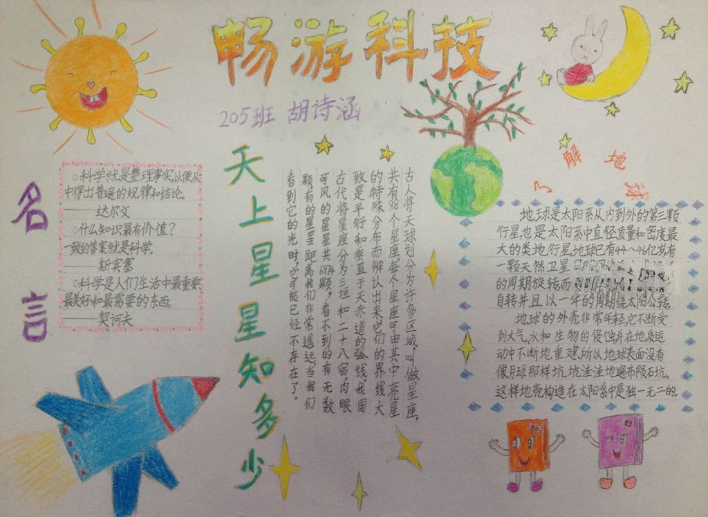 探索宇宙手抄报图片大全