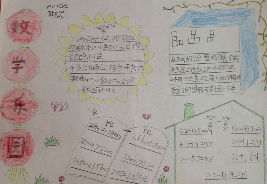 数学月精美手抄报作品展示 数学月精美手抄报作品展示