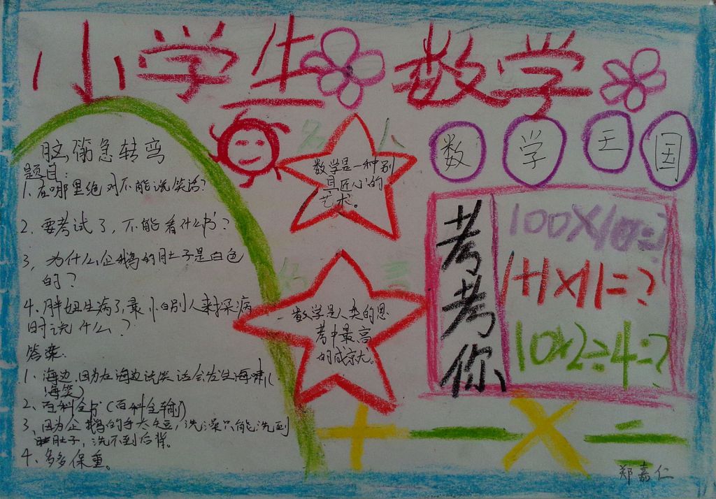 数学手抄报简单又漂亮