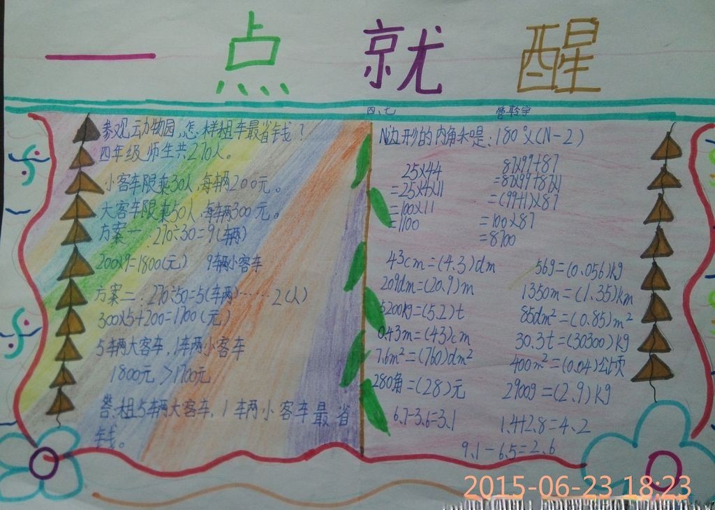 一点就醒数学手抄报大全