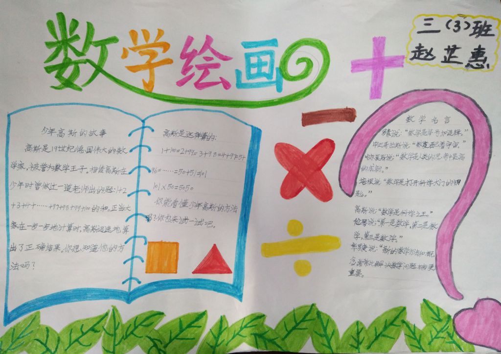 小学生数学手抄报图片简单又漂亮