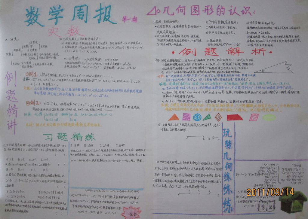 八年级数学手抄报图片大全