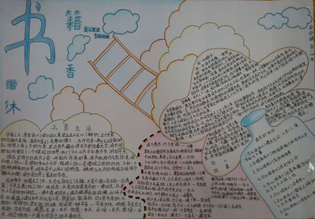 沐浴书香健康成长手抄报