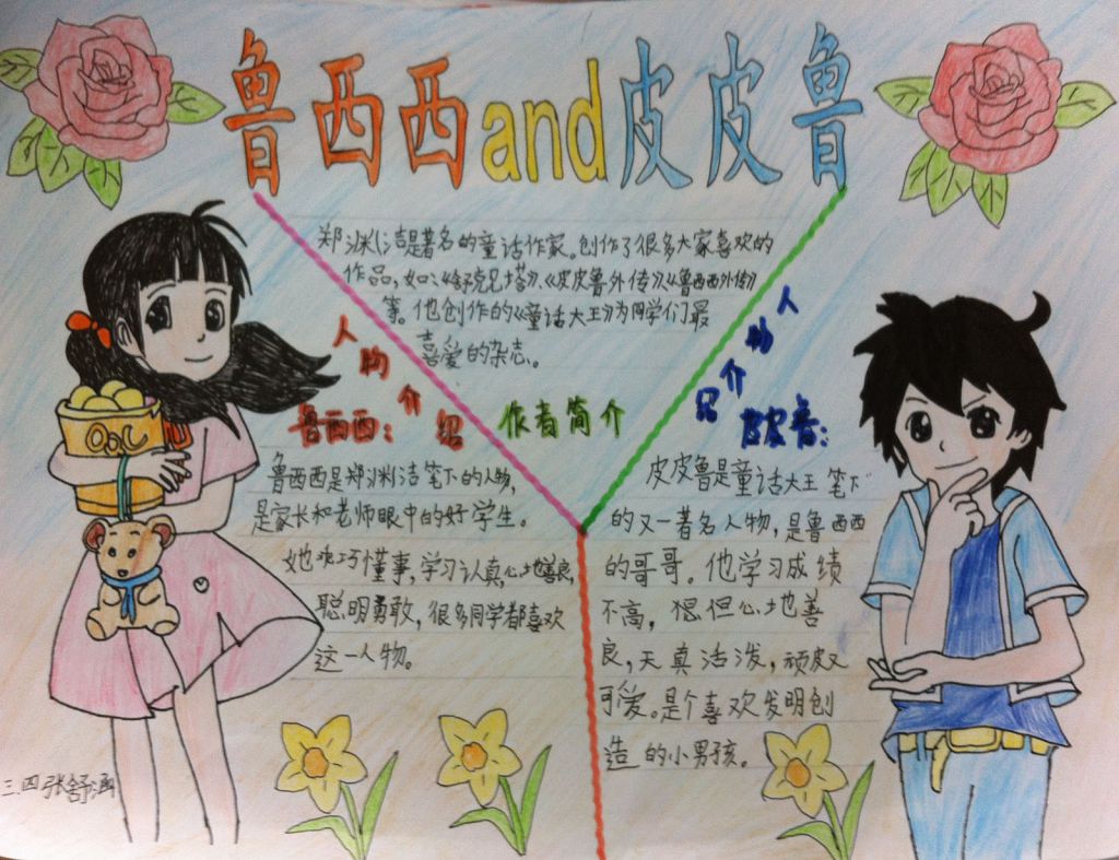 鲁西西和皮皮鲁手抄报大全