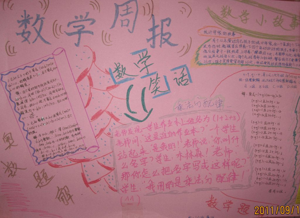 八年级数学手抄报图片大全