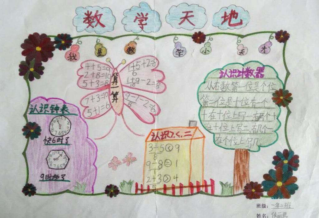 一年级数学小报作品展示