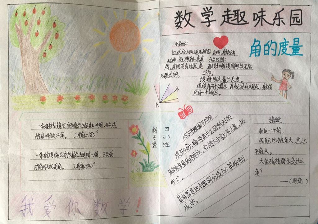 《角的度量》手抄报图片大全 《角的度量》手抄报图片大全